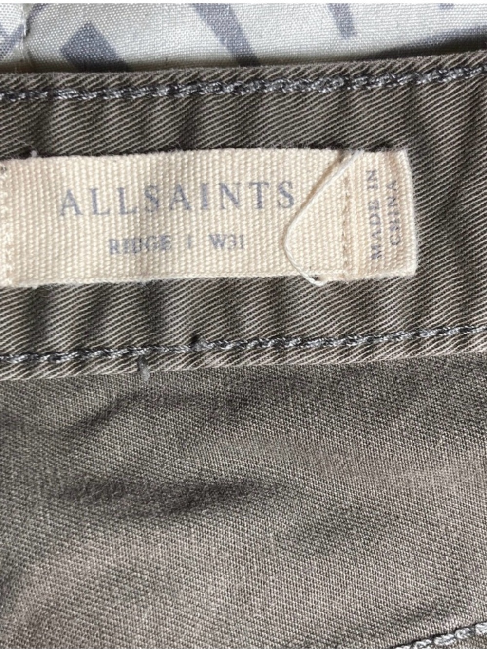 All Saints Ridge Twill Jeans Size 31 Green Khaki
